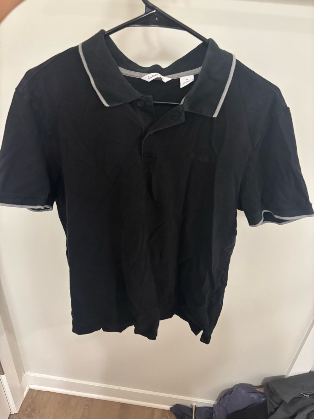 Calvin Klein Black Polo with Gray Trim
